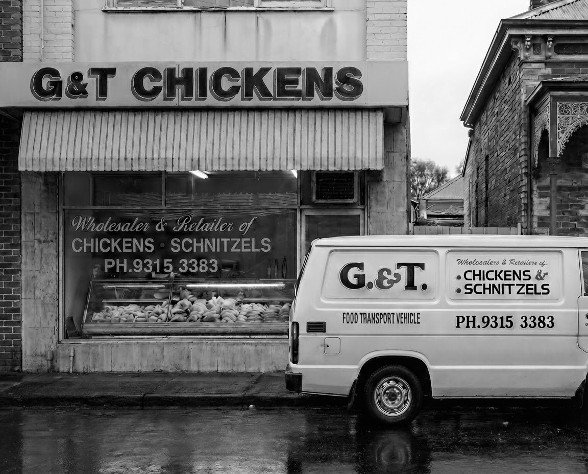 The original G&T Chickens shopfront and delivery van